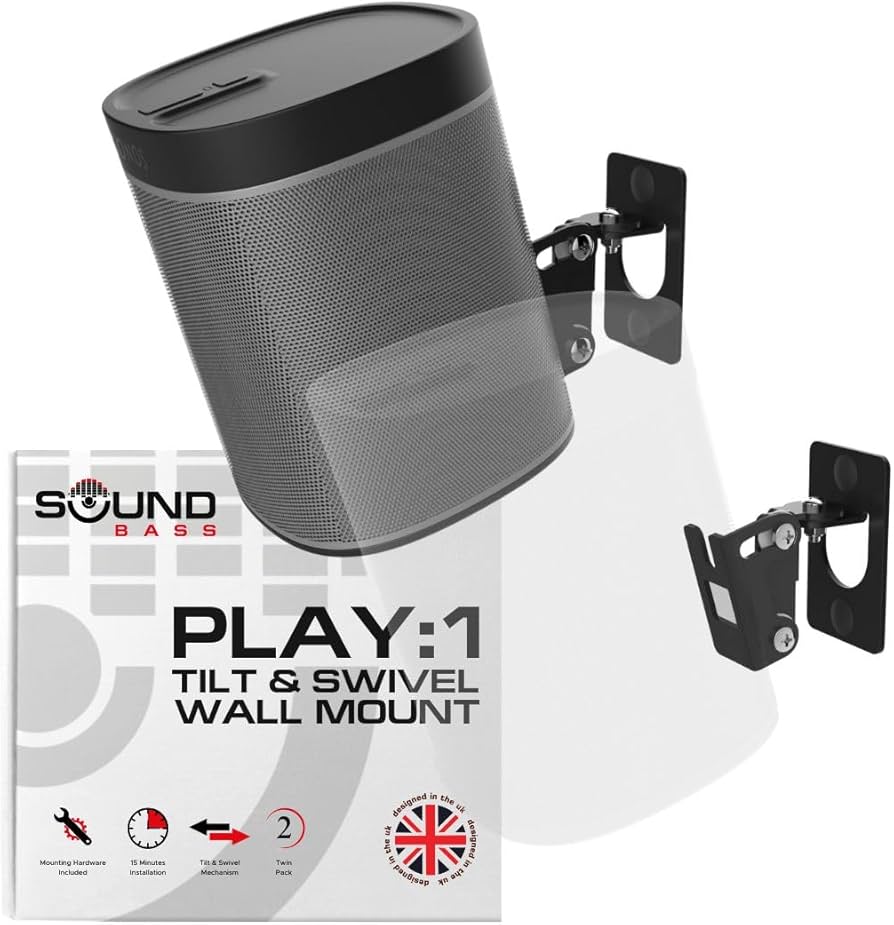 新品未使用 SONOS Wall Mount (Pair) Amazon.com: Sound Bass Play 1 Wall Mount, Black, Pair